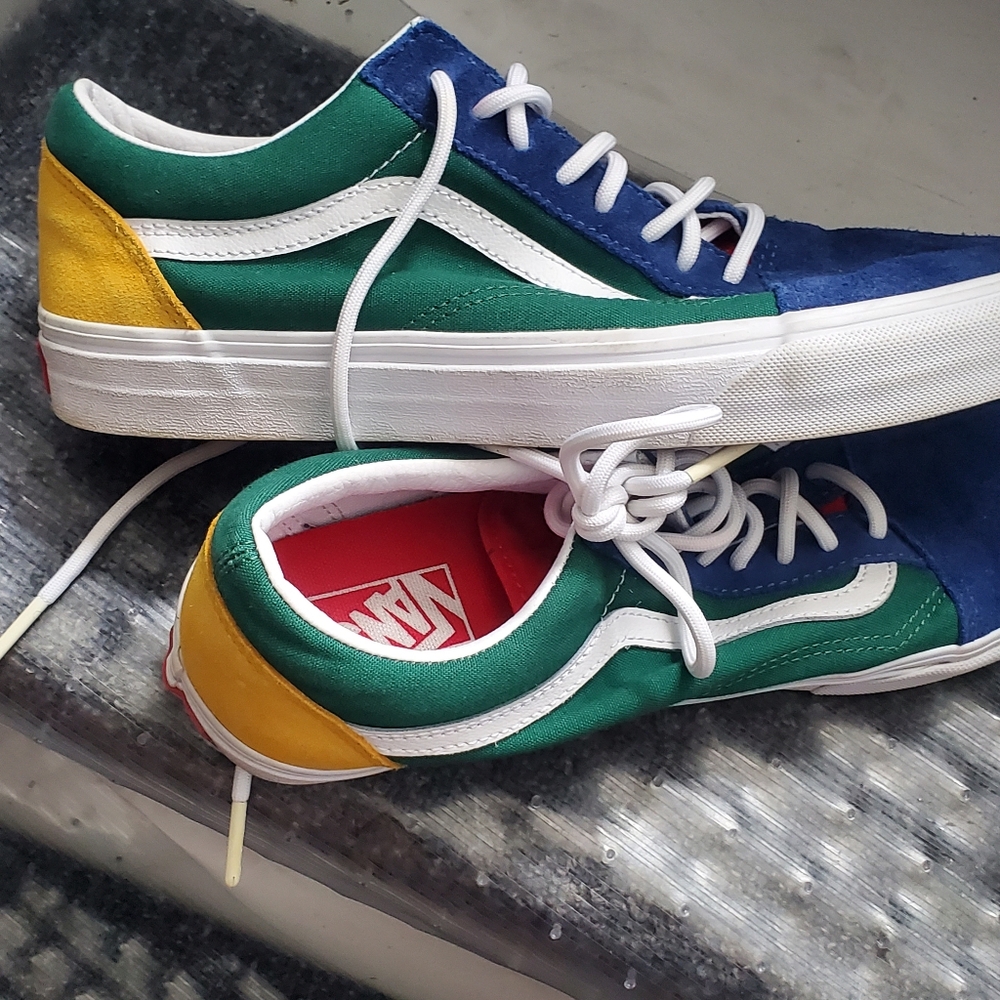 Vans Old Skool Yacht Club Shoes Blue Green and Yellow size 10
